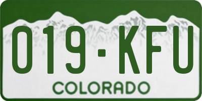 CO license plate 019KFU