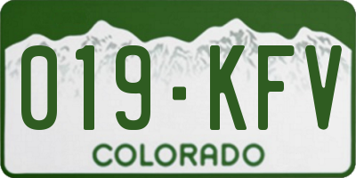 CO license plate 019KFV
