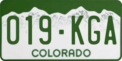 CO license plate 019KGA
