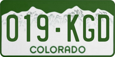 CO license plate 019KGD