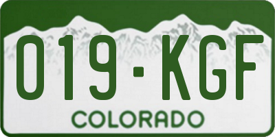 CO license plate 019KGF