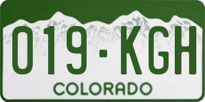 CO license plate 019KGH