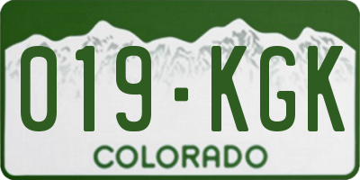 CO license plate 019KGK