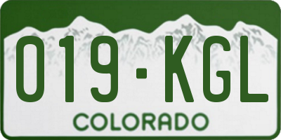 CO license plate 019KGL