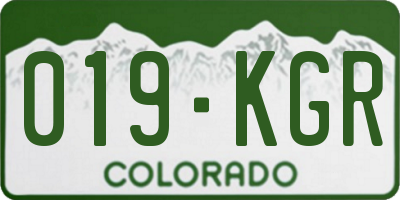 CO license plate 019KGR