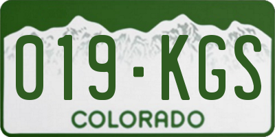 CO license plate 019KGS