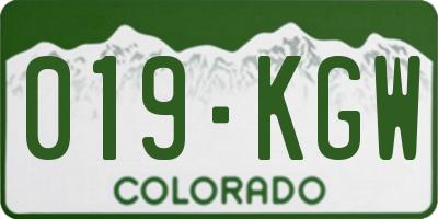 CO license plate 019KGW