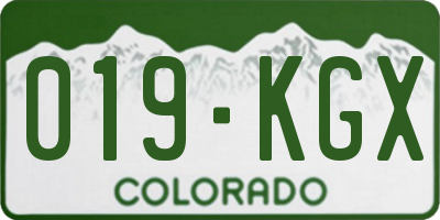 CO license plate 019KGX