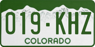CO license plate 019KHZ