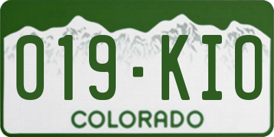 CO license plate 019KIO