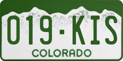 CO license plate 019KIS