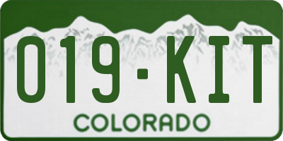 CO license plate 019KIT