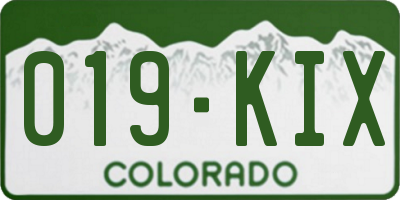 CO license plate 019KIX