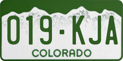 CO license plate 019KJA
