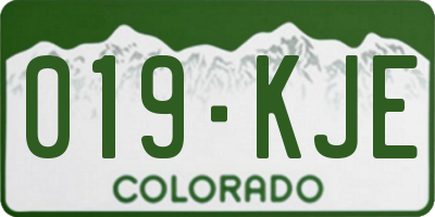CO license plate 019KJE