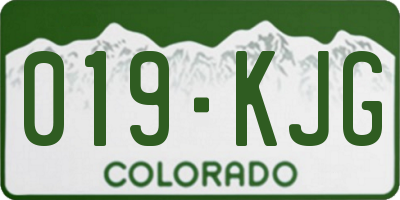 CO license plate 019KJG