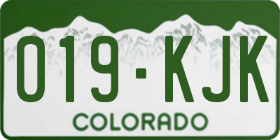 CO license plate 019KJK