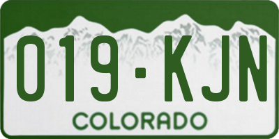 CO license plate 019KJN