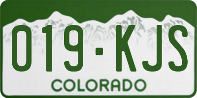 CO license plate 019KJS