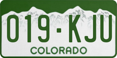 CO license plate 019KJU