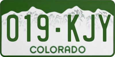 CO license plate 019KJY