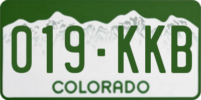 CO license plate 019KKB