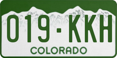 CO license plate 019KKH