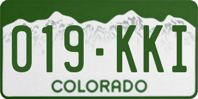 CO license plate 019KKI