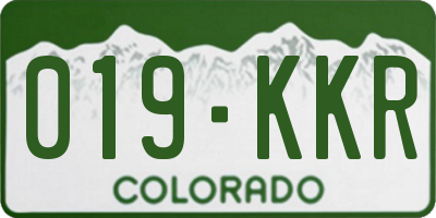 CO license plate 019KKR