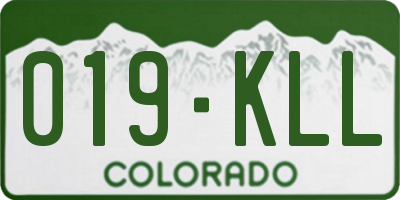 CO license plate 019KLL