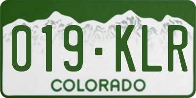 CO license plate 019KLR