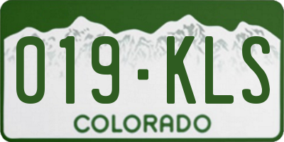 CO license plate 019KLS