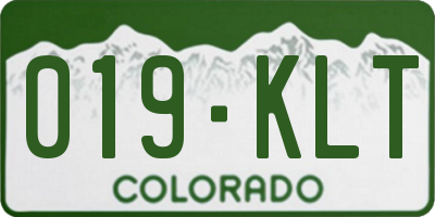 CO license plate 019KLT