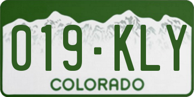 CO license plate 019KLY