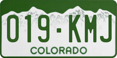 CO license plate 019KMJ