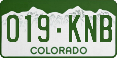 CO license plate 019KNB