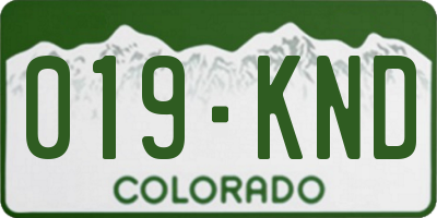 CO license plate 019KND