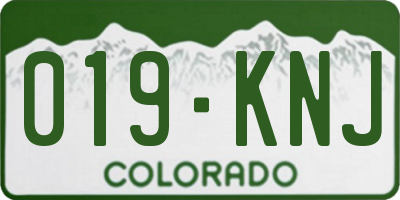 CO license plate 019KNJ