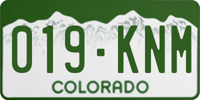 CO license plate 019KNM