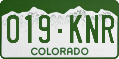 CO license plate 019KNR