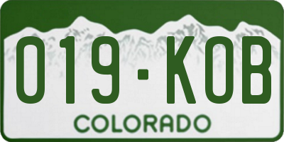 CO license plate 019KOB