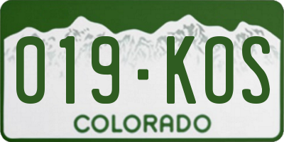 CO license plate 019KOS