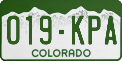 CO license plate 019KPA