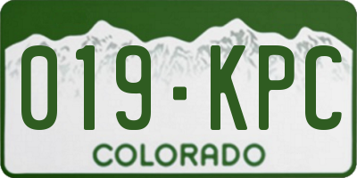 CO license plate 019KPC