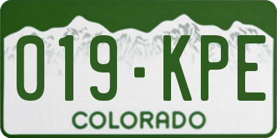 CO license plate 019KPE