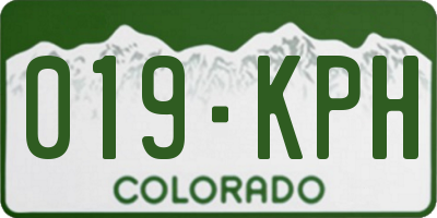 CO license plate 019KPH