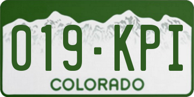 CO license plate 019KPI