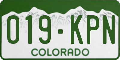 CO license plate 019KPN