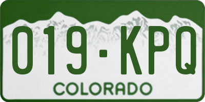 CO license plate 019KPQ