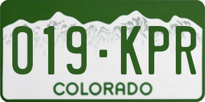 CO license plate 019KPR
